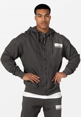 Classic Oversized Zipped Hoodie - Dark Gray Melange