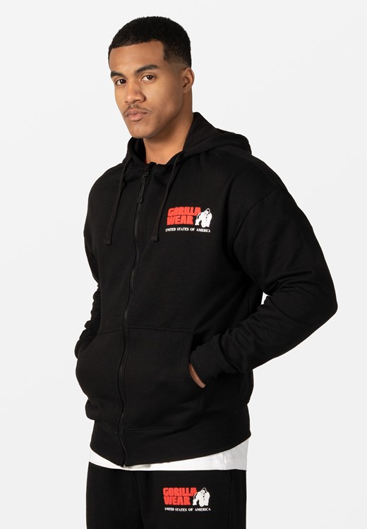 Classic Oversized Zipped Hoodie - Black - S
