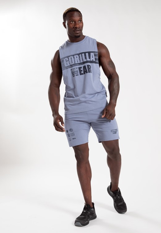 Lopez Drop Armhole Tank Top - Stonewash Blue