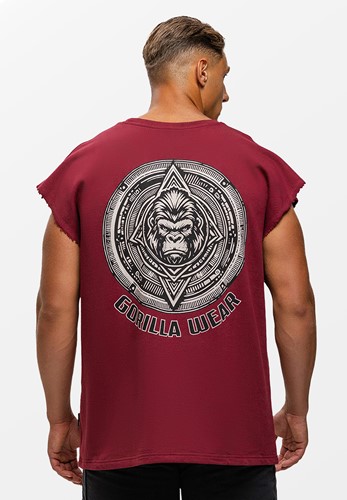 Bouse Cut Off Tank Top - Burgundy