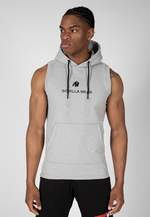 odor ash sleeveless トップス 韓国 シズニルック Lincoln Sleeveless Hoodie - Gray - S Gorilla Wear