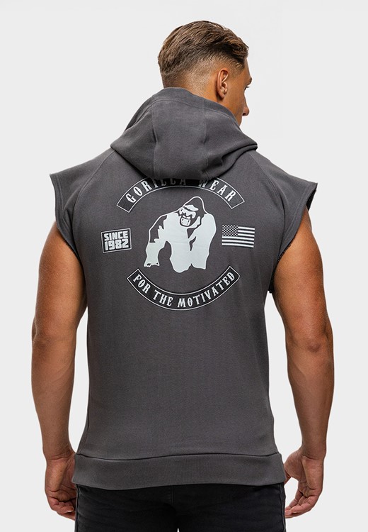 Huntley Sleeveless Hoodie - Dark Gray