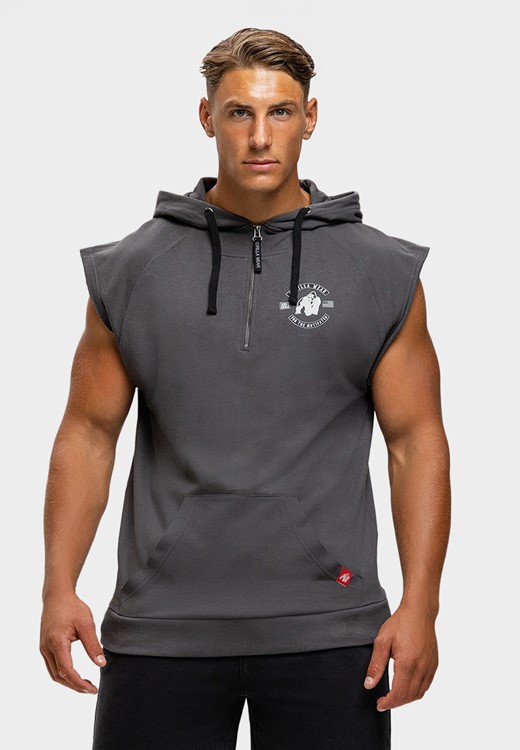 Huntley Sleeveless Hoodie - Dark Gray - S