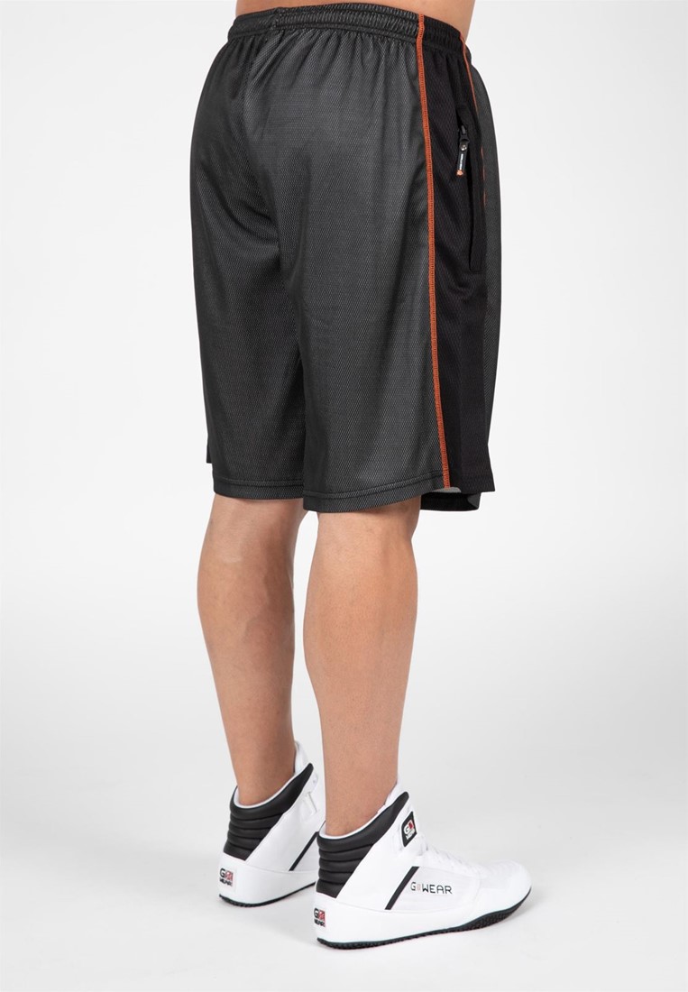 Wallace Mesh Shorts - Gray/Orange - S/M