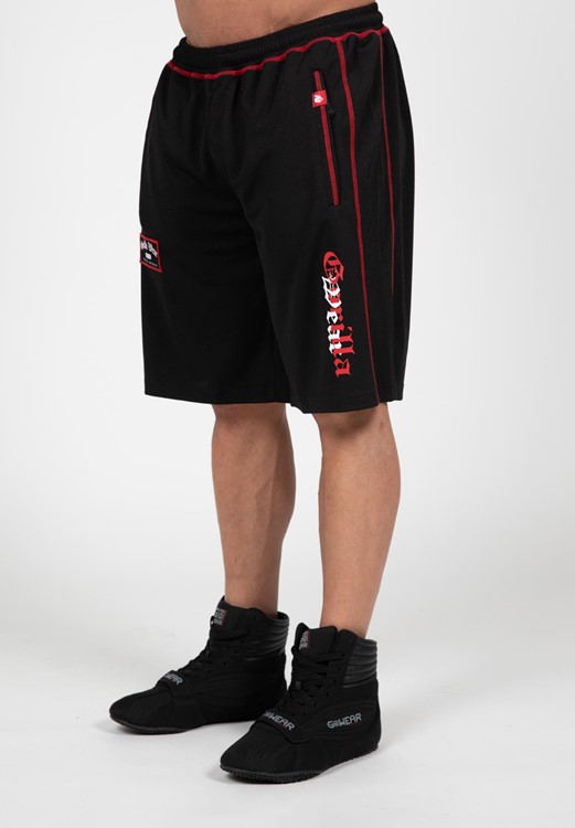 Marlow Mesh Shorts - Black/Red - S/M
