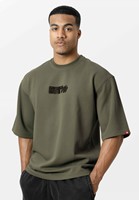 Idaho Oversized Waffle T-Shirt - Army Green - S