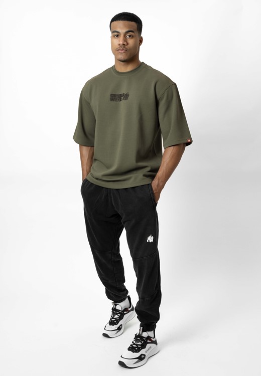 Idaho Oversized Waffle T-Shirt Army Green