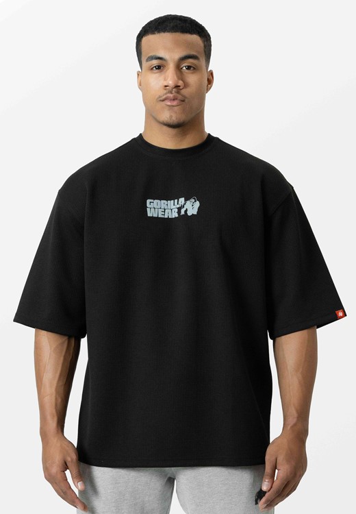Idaho Oversized Waffle T-Shirt - Black - S