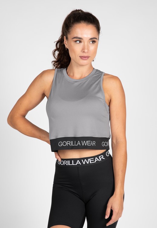 Colby Cropped Tank Top - Gray - XS