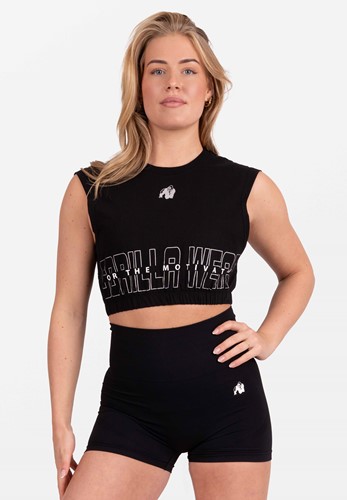 Albion Oversized Crop Top - Black