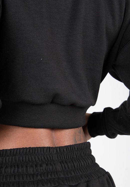 Ocala Cropped Half-Zip Sweatshirt Black