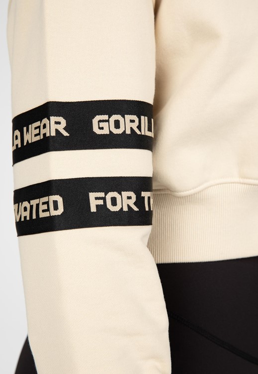Tracey Cropped Hoodie Beige