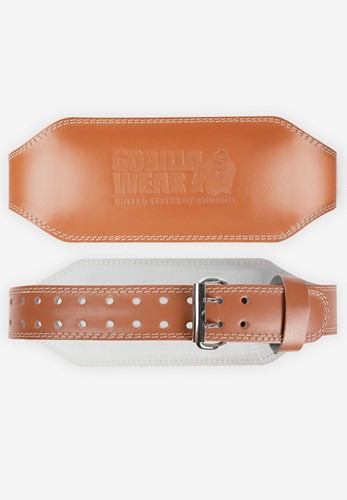 Gorilla Wear 6 Inch Padded Leather Lifting Belt - Brown