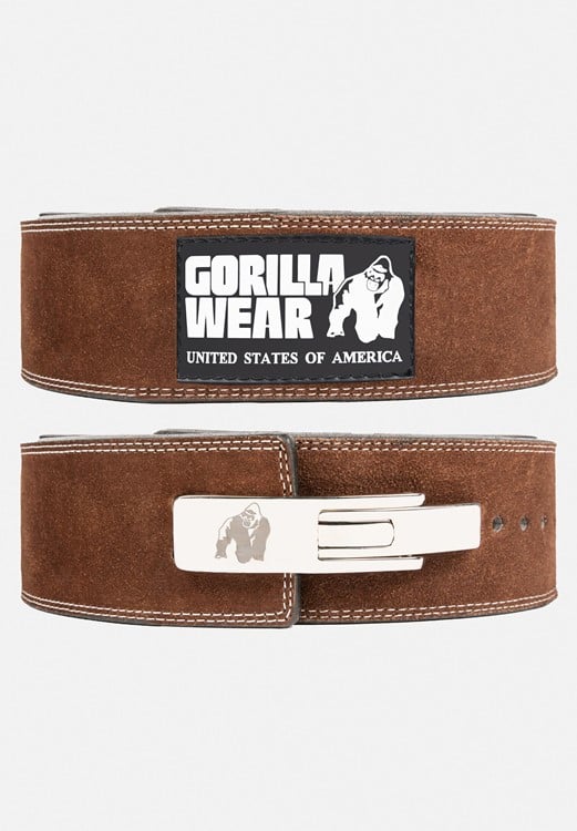 Gorilla Wear 4 Inch Leather Lever Belt - Brown - S/M