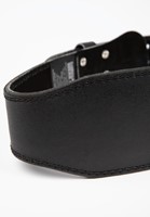4 inch padded leather lifting belt black/red