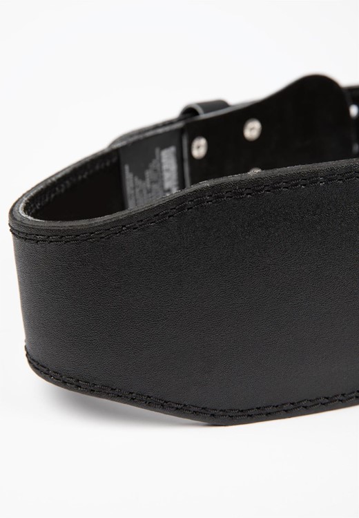 4 inch padded leather lifting belt black/red