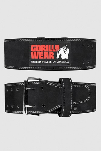 Gorilla Wear 4 Inch Leather Lifting Belt - Black