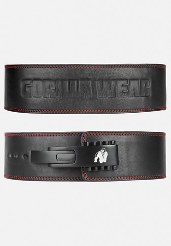 Gorilla Wear 4 Inch Premium Leather Lever Belt - Black