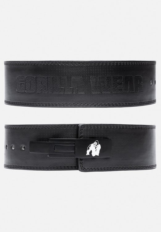 Gorilla Wear 4 Inch Carbon Leather Lever Belt - Black - S