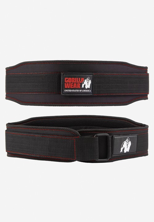 Gorilla Wear 4 Inch Women's Lifting Belt - Black/Red Stitched