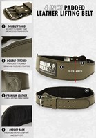 4 Inch Padded Leather lifting Belt info